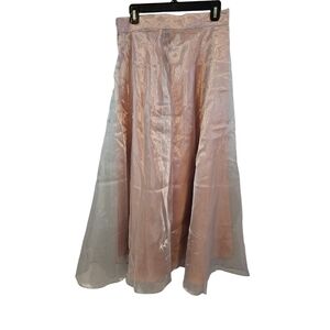Vintage Pelicana Size S Silver Overlay Pink Skirt